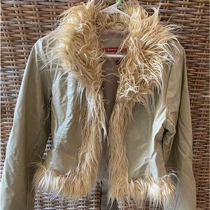 Jennifer J super cute faux fur, faux leather jacket.